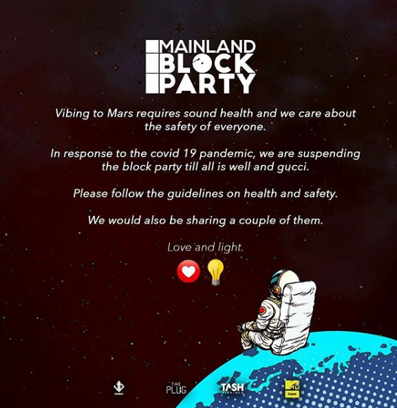 Mainland Block Party Suspended